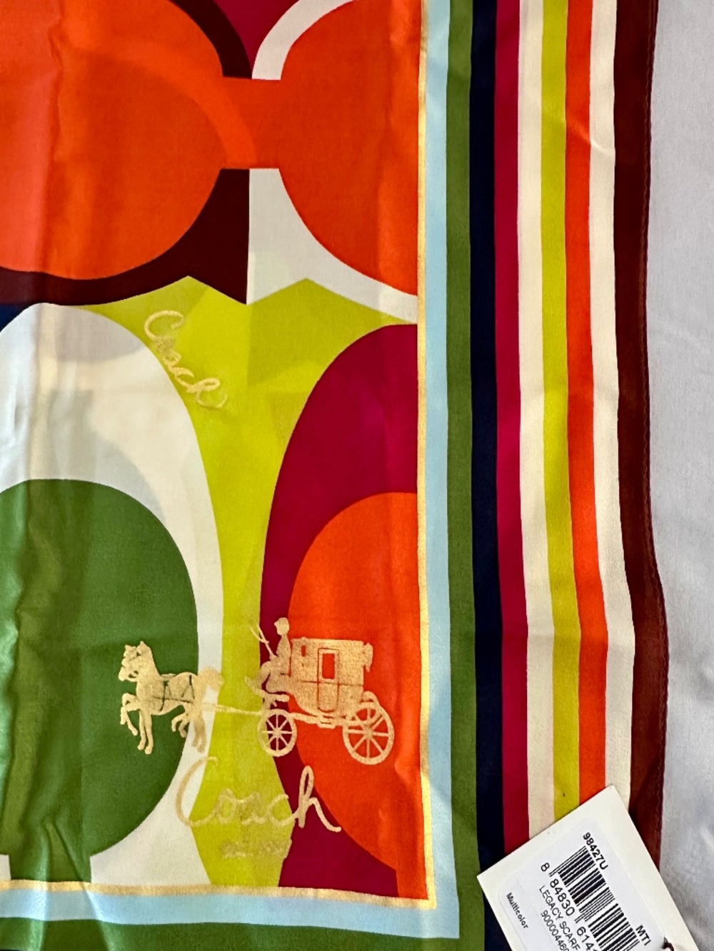 Coach Multicolor Legacy Scarf Style 98427 NWT